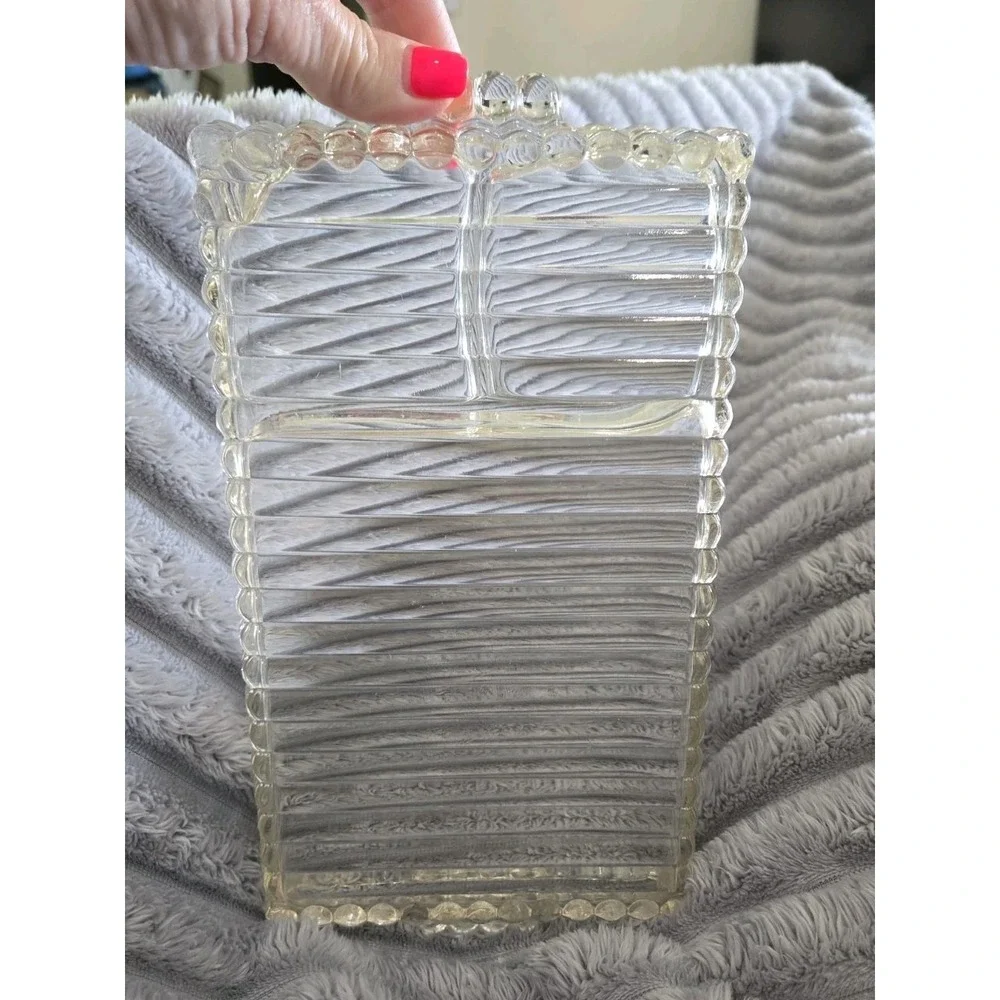 VTG (Set of 11) Hazel Atlas Ball & Rib Glass Snack, Sip & Smoke Luncheon Tray